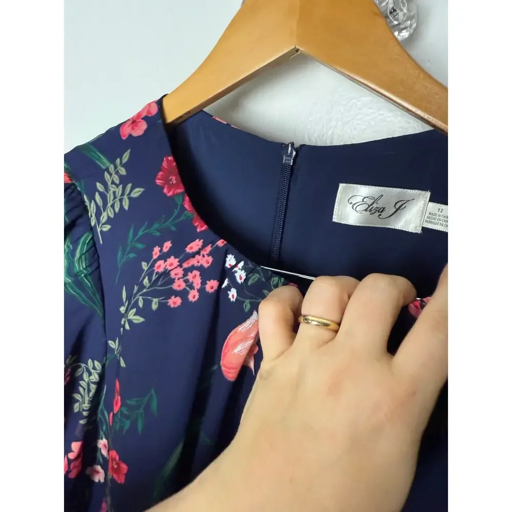 Eliza J Navy Floral Maxi Dress - Picture 5 of 12